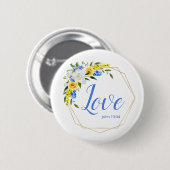 Liefde Bloemig Ronde Button 5,7 Cm (Voorkant /achterkant)