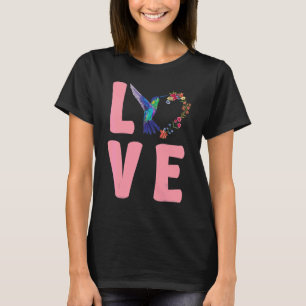 Liefde Bloemige Kolibries Vogelspotten Kolibrie T-shirt