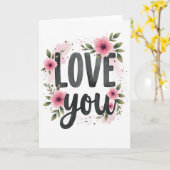 Liefde Bloemige Kunstkaart Kaart (Gele Bloem)