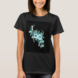 Liefde bloemrijke roos typografie t-shirt. t-shirt