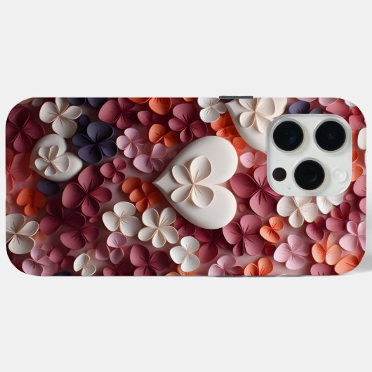 Liefde bloesems in harten Case-Mate iPhone case (Achterkant (horizontaal))