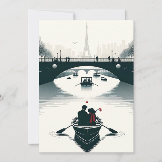 Liefde bloesems in Parijs Feestdagenkaart (Voorkant)