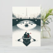 Liefde bloesems in Parijs Feestdagenkaart (Staand voorkant)