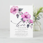 Liefde Bloom Bold Hibiscus Tropisch Vrijgezellenfe Kaart (Staand voorkant)