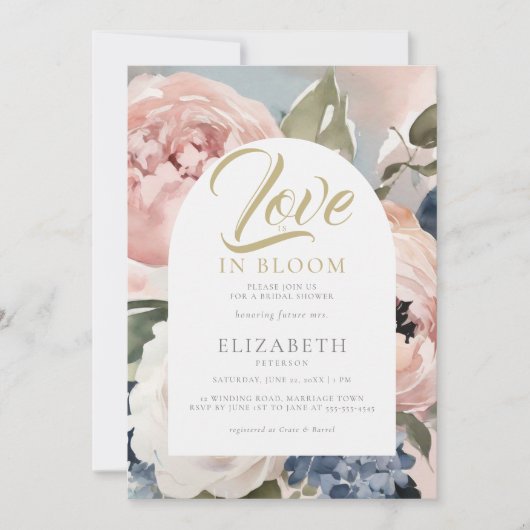 Liefde Bloom Pioenentuin Boho Arch Vrijgezellenfee Kaart (Voorkant)