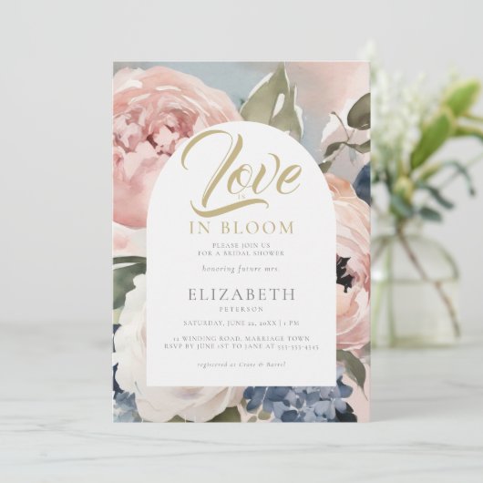 Liefde Bloom Pioenentuin Boho Arch Vrijgezellenfee Kaart (Staand voorkant)