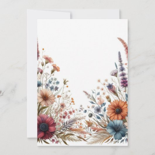 Liefde Bloom Wildflower Sinaasappel Bloemen Vrijge Kaart (Achterkant)