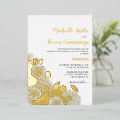 Liefde Blooms ・ Elegant Floral Wedding Folie Uitnodiging (Staand Voorkant)