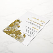 Liefde Blooms ・ Elegant Floral Wedding Folie Uitnodiging (Gedraaid)