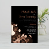 Liefde Blooms ・ Elegant Floral Wedding Folie Uitnodiging (Staand Voorkant)