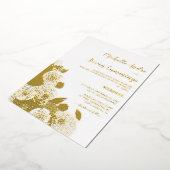 Liefde Blooms ・ Elegant Floral Wedding Real Folie Uitnodiging (Gedraaid)