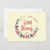 Liefde Blooms Gepersonaliseerde bruid bruidegom Sa Briefkaart (Voorkant / Achterkant)