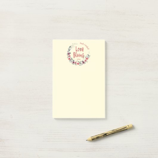 Liefde Blooms Gepersonaliseerde bruid bruidegom Sa Post-it® Notes (Op bureau)