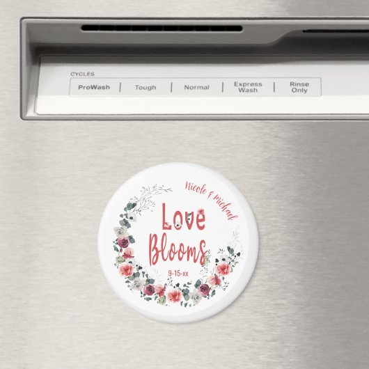 Liefde Blooms Gepersonaliseerde bruid bruidegom tr Magneet (Insitu (Vaatwasser))