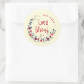 Liefde Blooms Gepersonaliseerde bruid bruidegom tr Ronde Sticker (Tas)