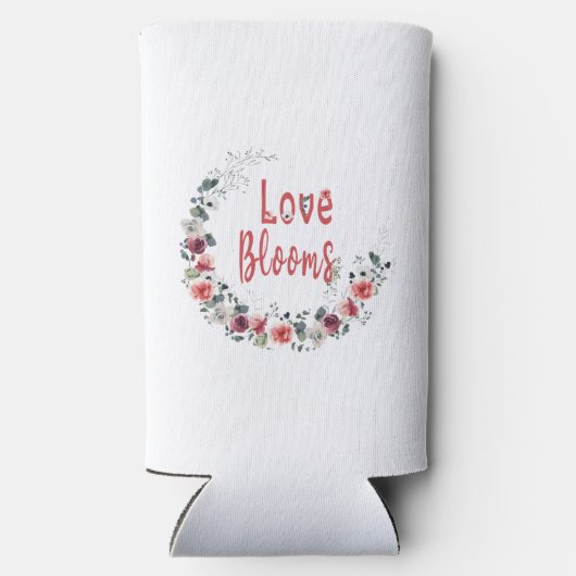 Liefde Blooms Gepersonaliseerde bruid bruidegom tr Seltzer Blikjeskoeler (Achterkant)