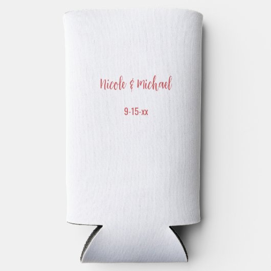 Liefde Blooms Gepersonaliseerde bruid bruidegom tr Seltzer Blikjeskoeler (Voorkant)