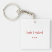 Liefde Blooms Gepersonaliseerde bruid bruidegom tr Sleutelhanger (Voorkant)
