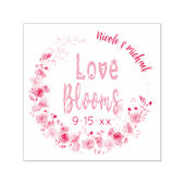 Liefde Blooms Gepersonaliseerde bruid bruidegom tr Zelfinktende Stempel (Design)