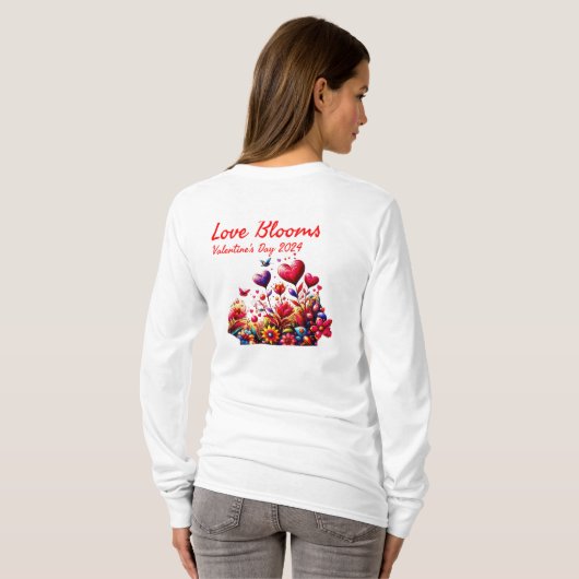 Liefde Blooms - Valentijnsdag 2024 T-shirt (Achterkant volledig)