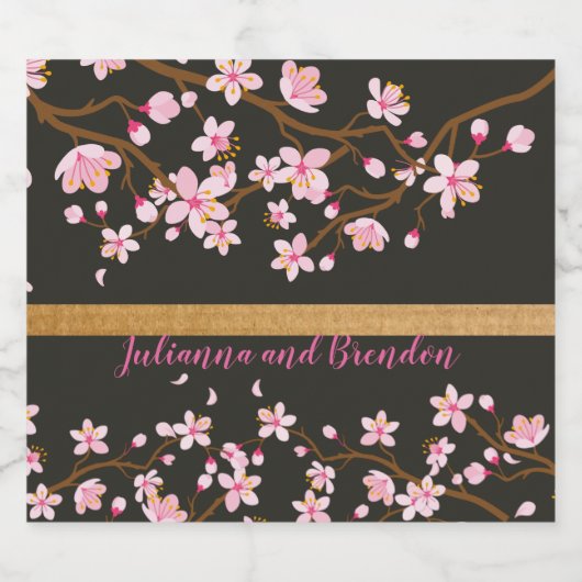 Liefde bloomt Cherry Blossom Bier Etiket (Enkel label)