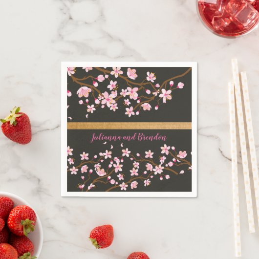 Liefde bloomt Cherry Blossom Paper Servet (Insitu)