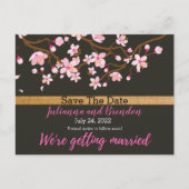 Liefde bloomt Cherry Blossom Save the Date Aankondigingskaart (Voorkant)