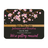 Liefde bloomt Cherry Blossom Save the Date Magneet (Horizontaal)
