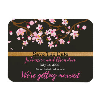Liefde bloomt Cherry Blossom Save the Date Magneet