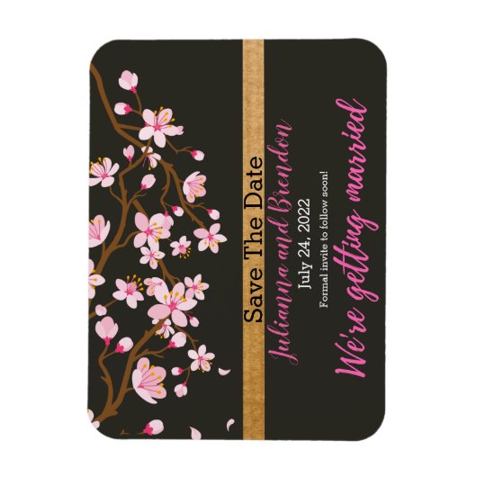 Liefde bloomt Cherry Blossom Save the Date Magneet (Verticaal)