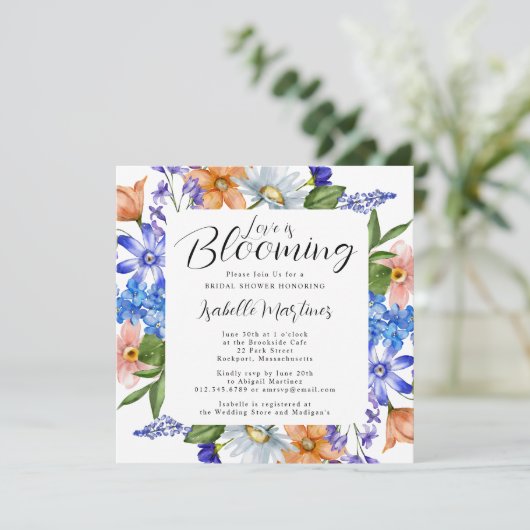 Liefde bloomt Vrijgezellenfeest van wilde bloemen Kaart (Staand voorkant)