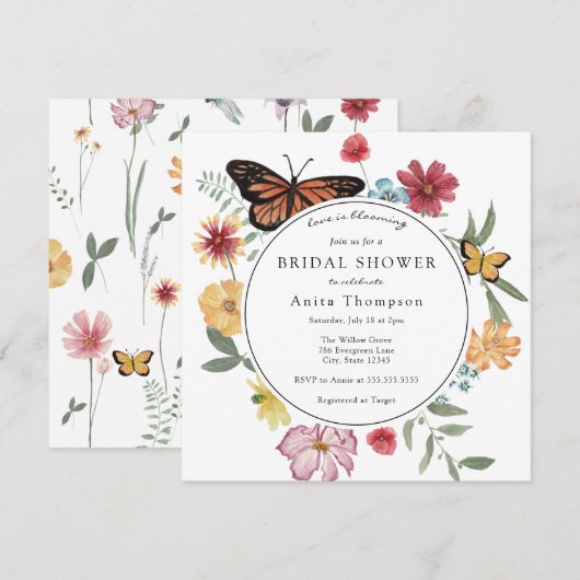 Liefde bloomt Vrijgezellenfeest van wilde bloemen Kaart (Voorkant / Achterkant)