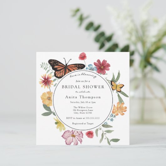 Liefde bloomt Vrijgezellenfeest van wilde bloemen Kaart (Staand voorkant)