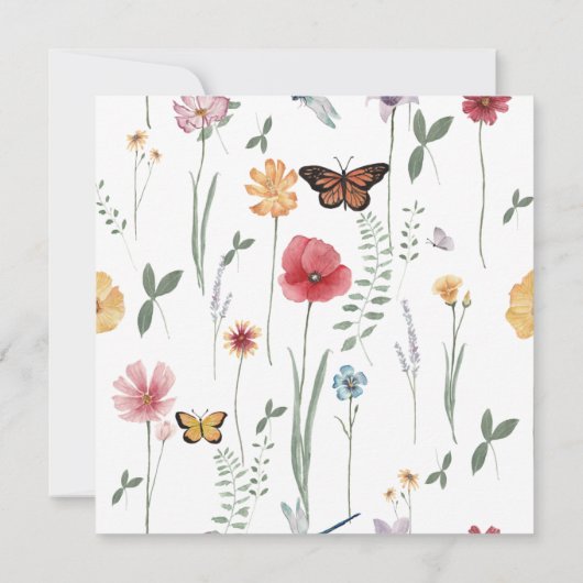 Liefde bloomt Vrijgezellenfeest van wilde bloemen Kaart (Achterkant)