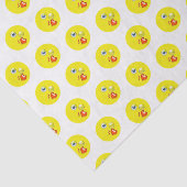 Liefde Blow Kiss Hart Geel Emoji Patroon Tissuepapier (Detail)