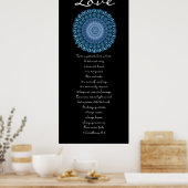 Liefde - Blue Daisy Wreath - First Corinthians Poster (Keuken)
