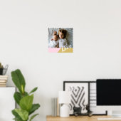 Liefde | Blush en Gold Geometric Persoonlijke foto Poster (Thuiskantoor)