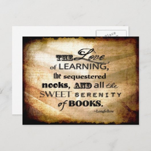 Liefde boeken briefkaart (Voorkant / Achterkant)