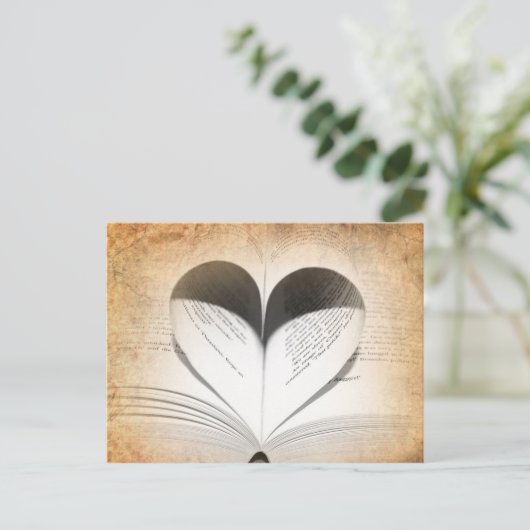 Liefde boeken briefkaart (Staand voorkant)