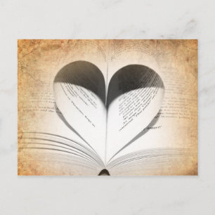 Liefde boeken briefkaart