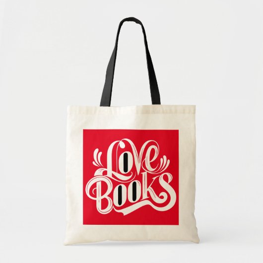 Liefde Boeken Kalligrafie Design Tote Bag (Voorkant)