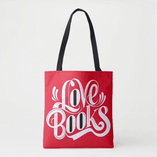 Liefde Boeken Kalligrafie Design Tote Bag (Voorkant)