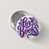 Liefde Boeken Kalligrafie Hart Design Ronde Button 3,2 Cm (Voorkant /achterkant)