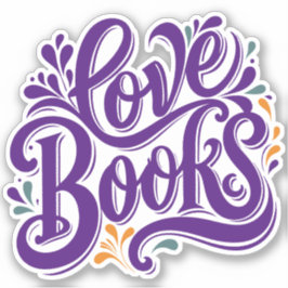Liefde Boeken Kalligrafie Hart Design Sticker