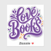Liefde Boeken Kalligrafie Hart Design Sticker (Vel)