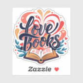 Liefde Boeken Kalligrafie Hart Design Sticker (Vel)