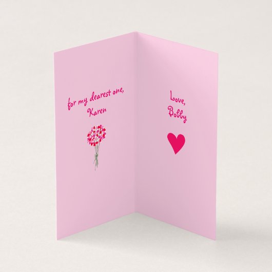 Liefde Boeket Bloemen Valentijnsdag Kaart (Binnen)