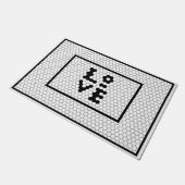 Liefde Boerderij Zwart-wit Tegel Ontwerp Deurmat (Schuin)