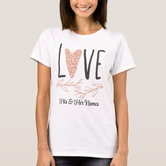 Liefde- Boho hart Valentijnsdag T-shirt (Voorkant)