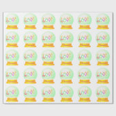 Liefde boho kleurrijke sneeuw wereldbol inpakpapie cadeaupapier (Vlak)